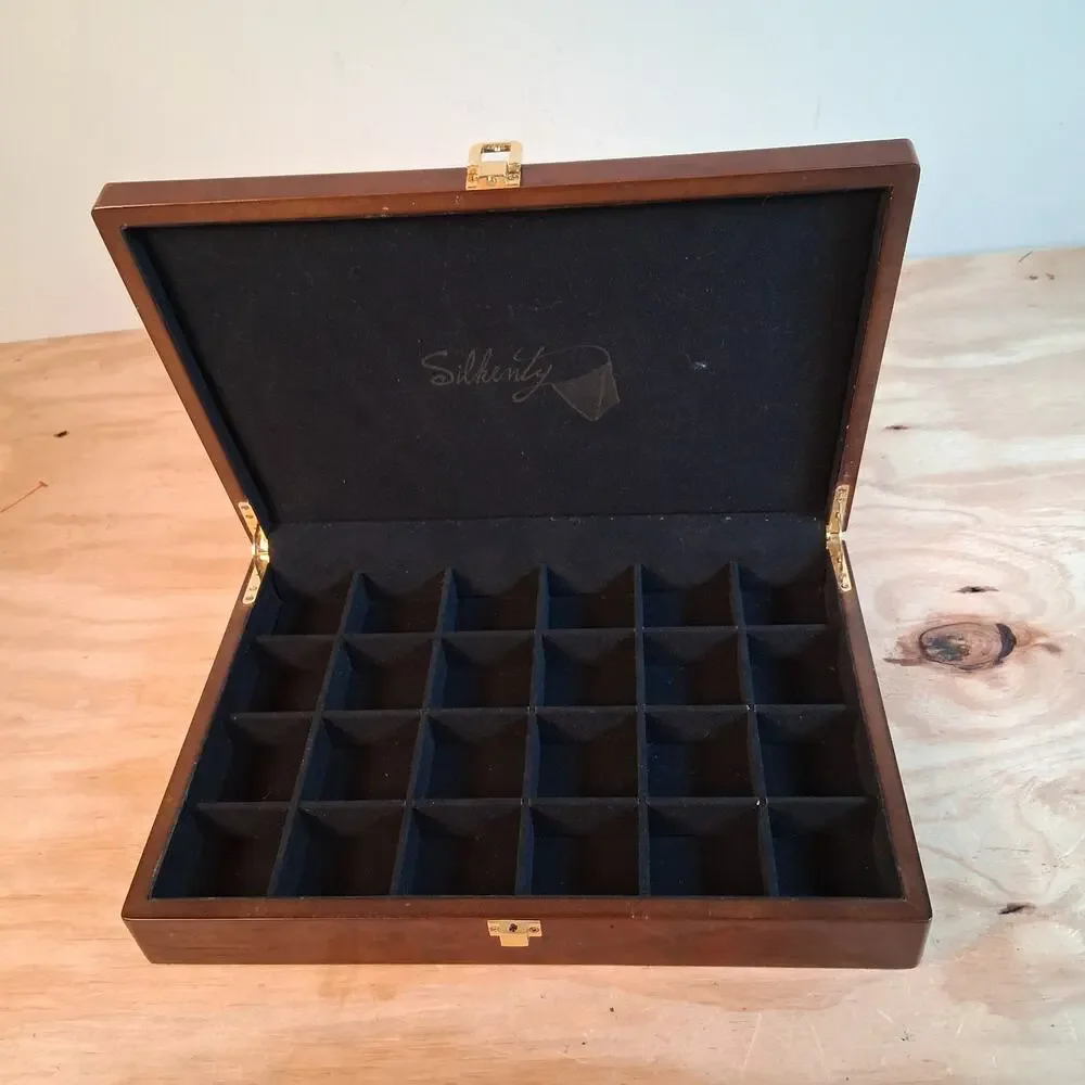Silkenty Wooden Jewelry Box Organizer 24 Compartment Box Wooden Jewelry Box